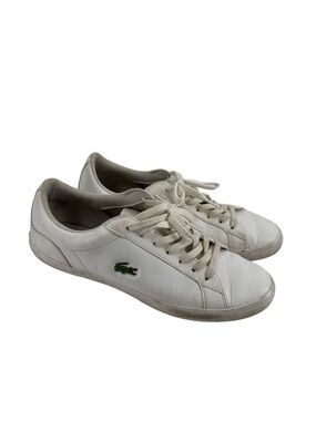 Lacoste Casual Shoes white Leather Sneakers preppy luxury sz 9.5